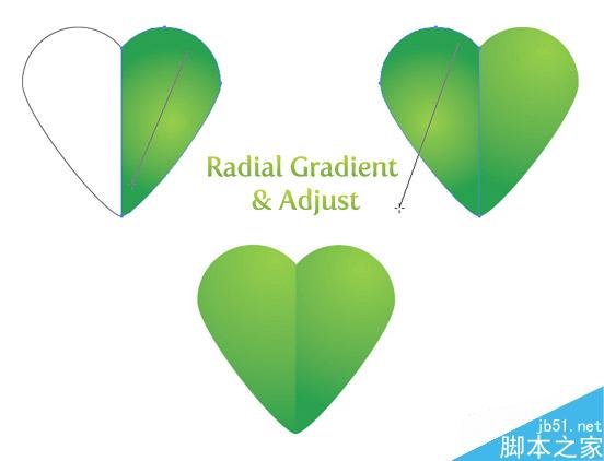 AI绘制漂亮四叶草 脚本之家 AI实例教程添加梯度