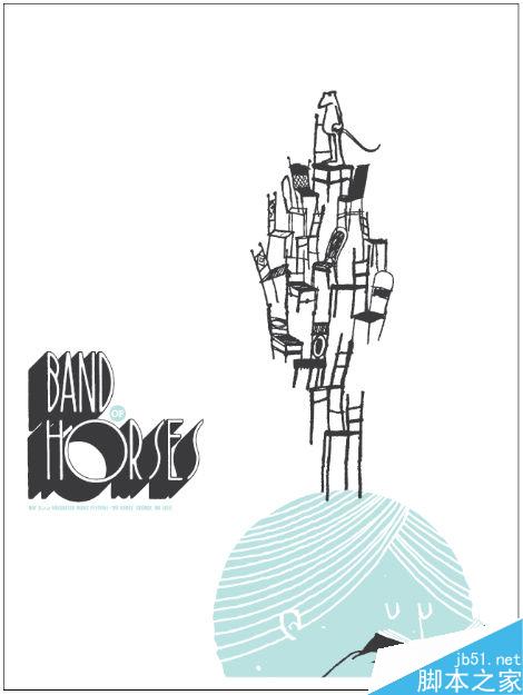 illustrator绘制插画海报 脚本之家 AI实例教程