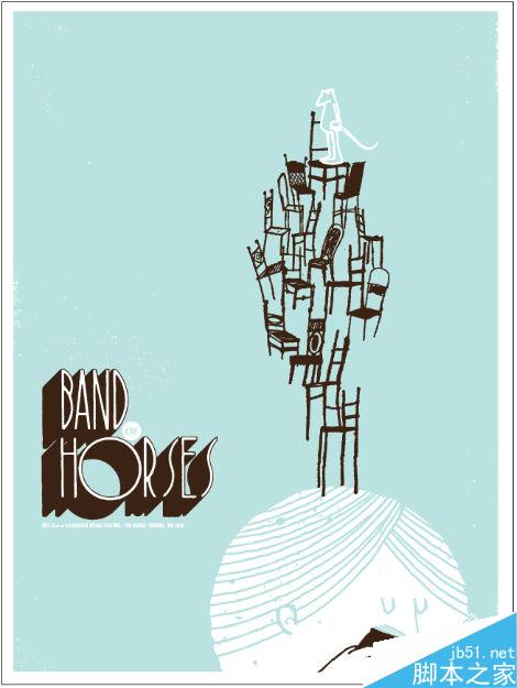 illustrator绘制插画海报 脚本之家 AI实例教程