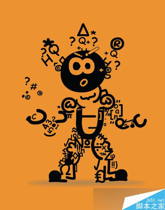 用AI把文字拼凑成卡通形象 脚本之家 AI教程