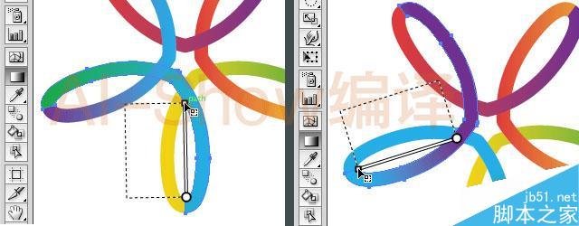 AI无缝连接完美渐变标志 脚本之家 AI教程