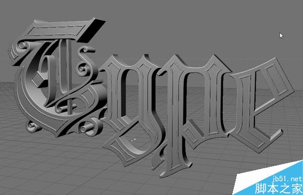 AI+Cinema 4D打造高贵的立体字 脚本之家 AI教程