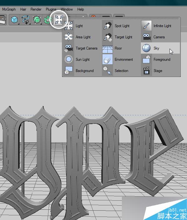 AI+Cinema 4D打造高贵的立体字 脚本之家 AI教程