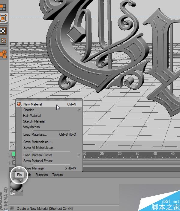 AI+Cinema 4D打造高贵的立体字 脚本之家 AI教程
