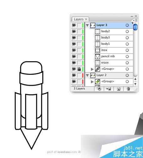 AI制作铅笔图标 脚本之家 AI教程