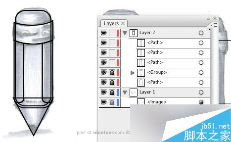 AI制作铅笔图标 脚本之家 AI教程