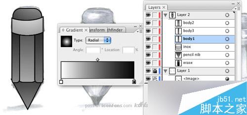 AI制作铅笔图标 脚本之家 AI教程