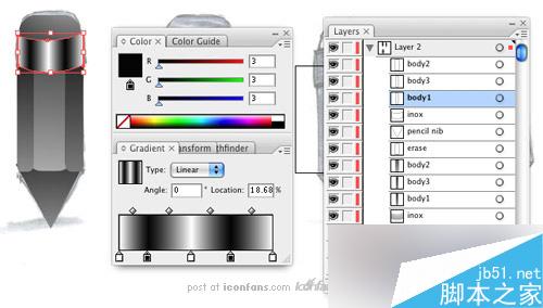 AI制作铅笔图标 脚本之家 AI教程