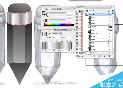 AI制作铅笔图标 脚本之家 AI教程