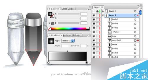 AI制作铅笔图标 脚本之家 AI教程