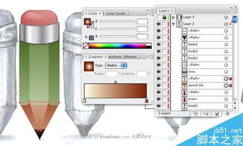 AI制作铅笔图标 脚本之家 AI教程