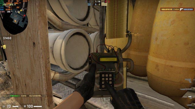 186fps,GPU:65°C、CPU:70°C