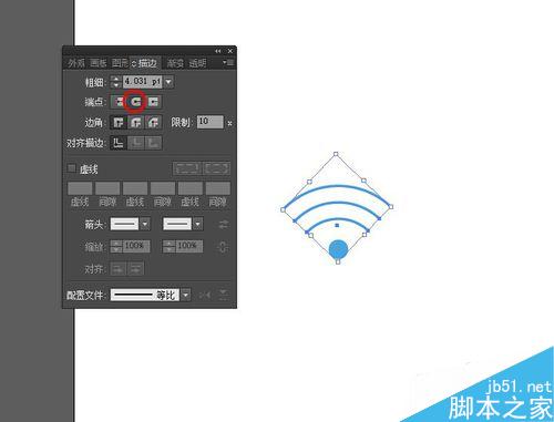 如何使用AI做一枚wi-fi图标