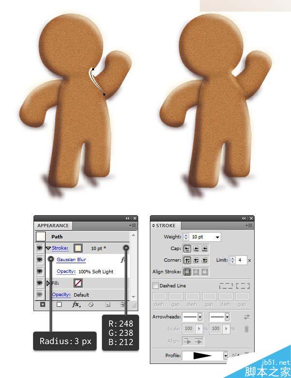Illustrator绘制立体风格的饼干小人教程,PS教程,思缘教程网