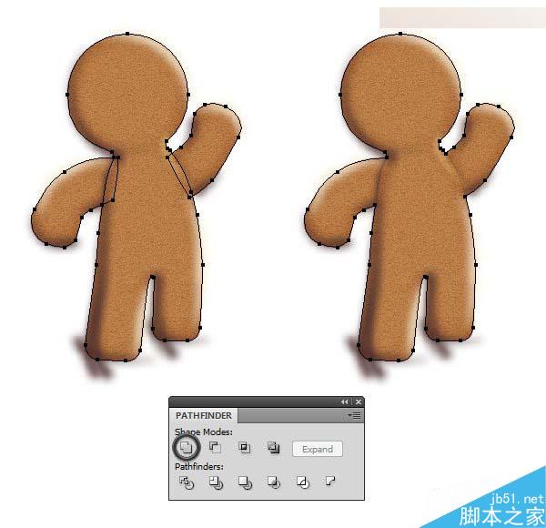 Illustrator绘制立体风格的饼干小人教程,PS教程,思缘教程网