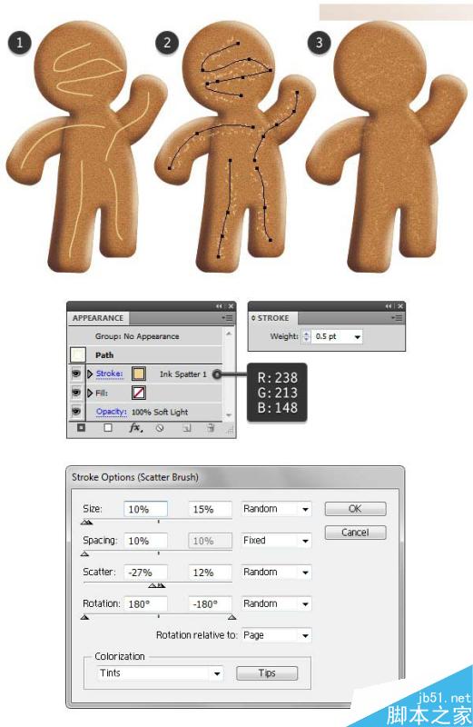 Illustrator绘制立体风格的饼干小人教程,PS教程,思缘教程网