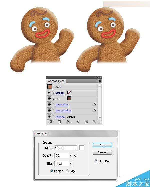 Illustrator绘制立体风格的饼干小人教程,PS教程,思缘教程网