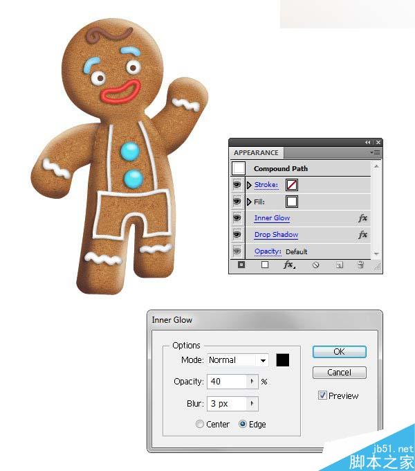 Illustrator绘制立体风格的饼干小人教程,PS教程,思缘教程网