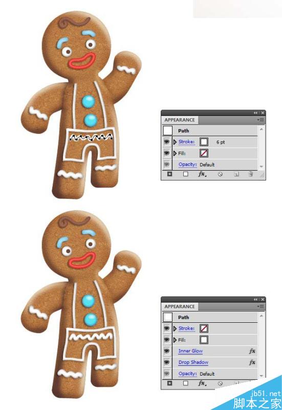 Illustrator绘制立体风格的饼干小人教程,PS教程,思缘教程网
