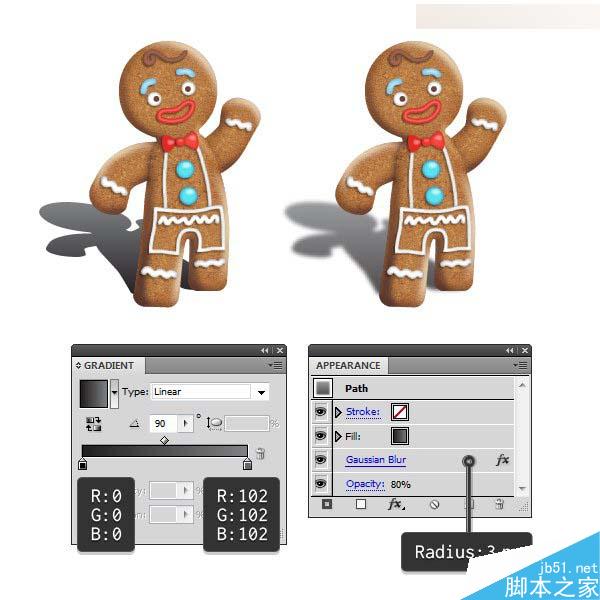 Illustrator绘制立体风格的饼干小人教程,PS教程,思缘教程网