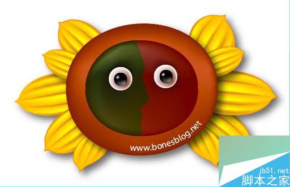 illustrator绘制可爱卡通向阳花 脚本之家