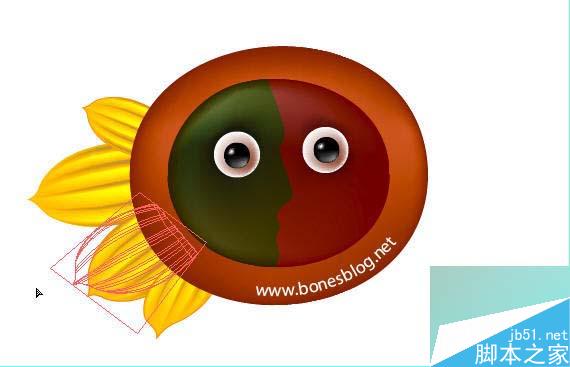 illustrator绘制可爱卡通向阳花 脚本之家