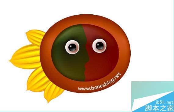 illustrator绘制可爱卡通向阳花 脚本之家