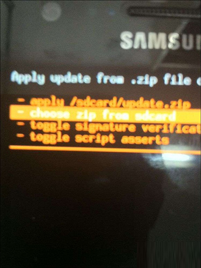 选择choose zip from sdcard,找到ROM文件