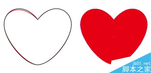 用AI画对称的爱心图形