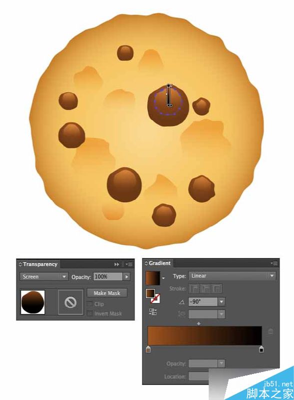 AI绘制写实牛奶杯和燕麦饼干 脚本之家 AI实例教程add highlights in screen blending mode