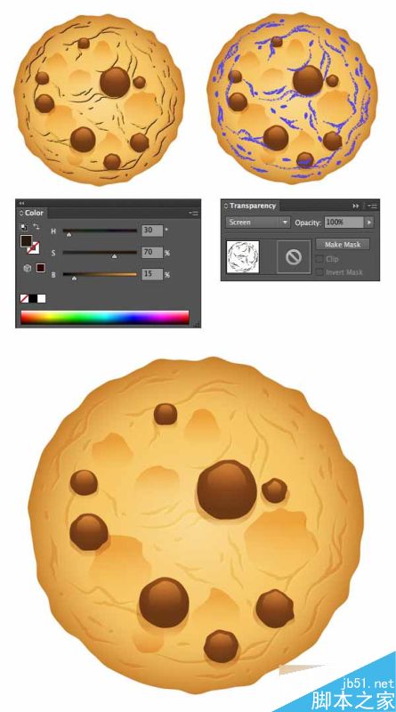AI绘制写实牛奶杯和燕麦饼干 脚本之家 AI实例教程copy the cracks and apply screen mode