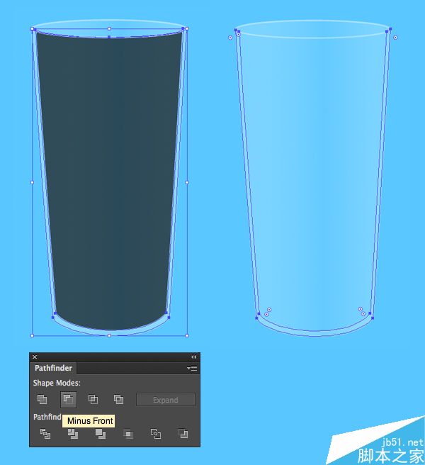 AI绘制写实牛奶杯和燕麦饼干 脚本之家 AI实例教程make the sides of the glass thicker