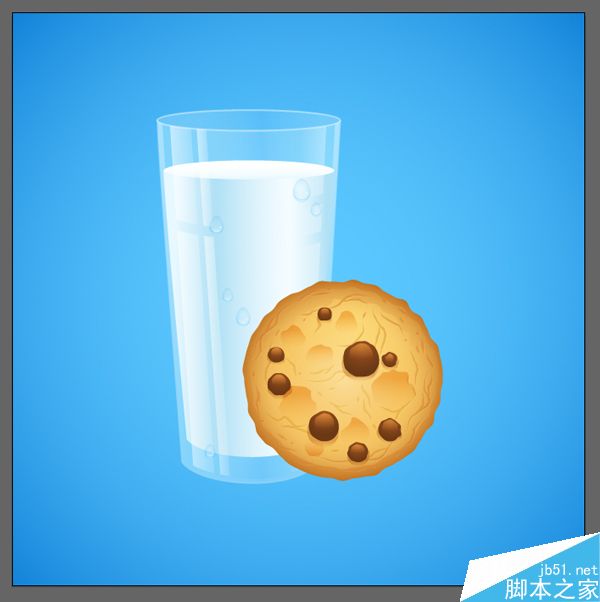 AI绘制写实牛奶杯和燕麦饼干 脚本之家 AI实例教程combine the cookie and the glass