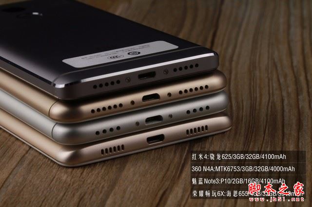 荣耀畅玩6X/红米4/魅蓝Note3/360N4A详细区别对比评测图解:哪个更值得买?