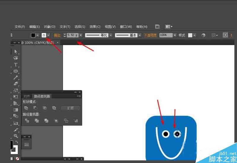 Ai简单绘制笑脸图标
