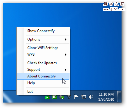 邮件单击托盘中的Connectify图标进入选项