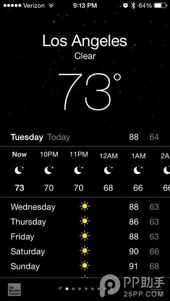 又一个iOS8 Beta3变化 天气应用界面底部增加天气总结