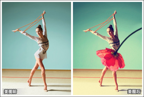 美图秀秀真花作衣裙 创意美图刮清新风 三联教程