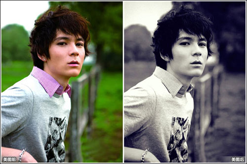 美图秀秀HDR特效打造质感黑白照 渲染英伦气息 三联教程