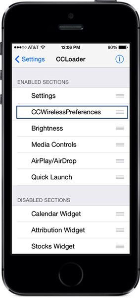 插件CCWirelessPreferences：迅速设置蓝牙Wifi