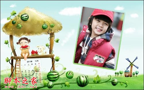 美图秀秀DIY超可爱日历场景 三联