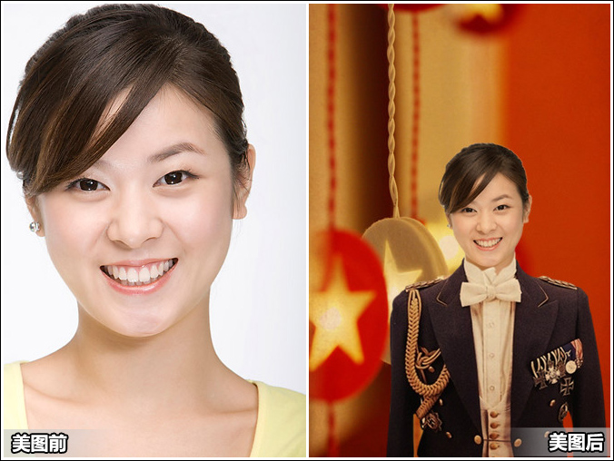 美图秀秀打造英姿飒爽的军装秀 三联