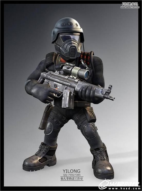 3ds Max打造Q版反恐警察玩具人偶