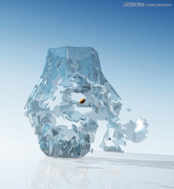 3Dmax制作超酷的子弹打碎玻璃效果图,