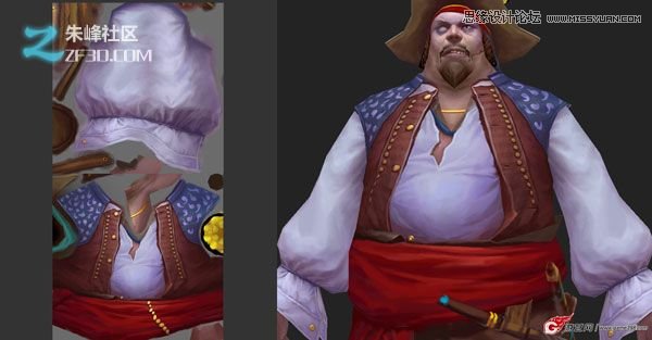 3d制作网游中胖胖的海盗效果图,PS教程,思缘教程网