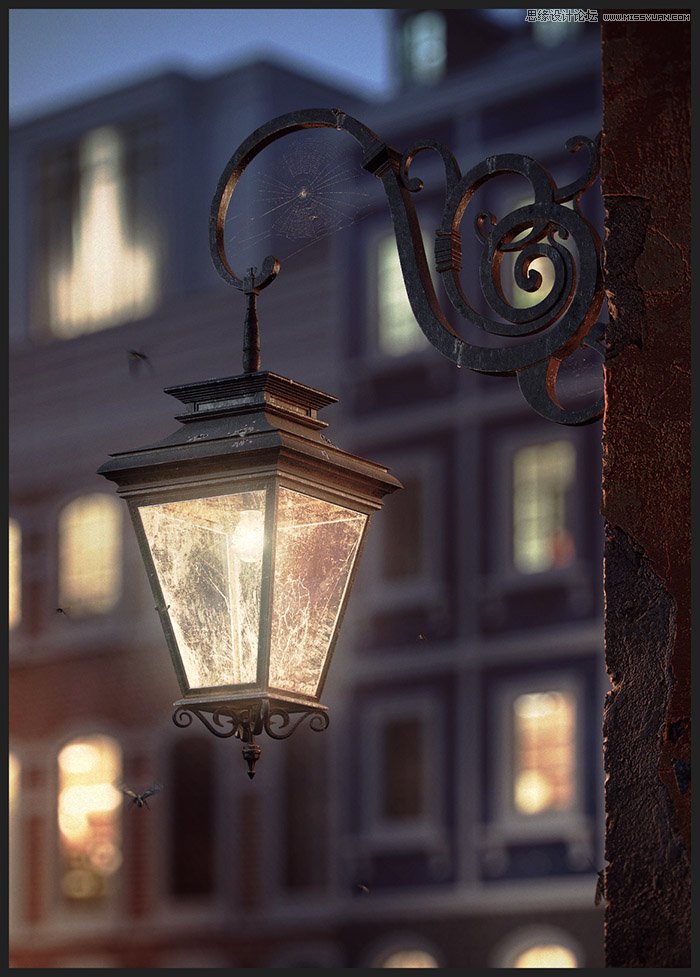 3dmax制作欧式风格的墙壁路灯效果,PS教程,思缘教程网