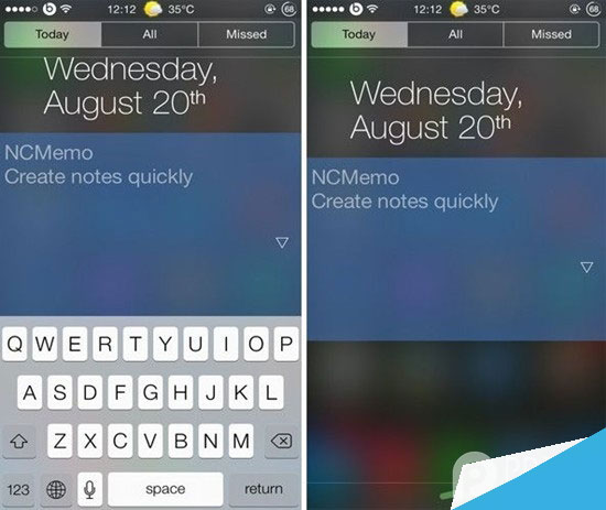 支持通知中心添加便签功能的NCMemo插件 支持通知中心添加便签功能的NCMemo插件