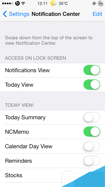 支持通知中心添加便签功能的NCMemo插件