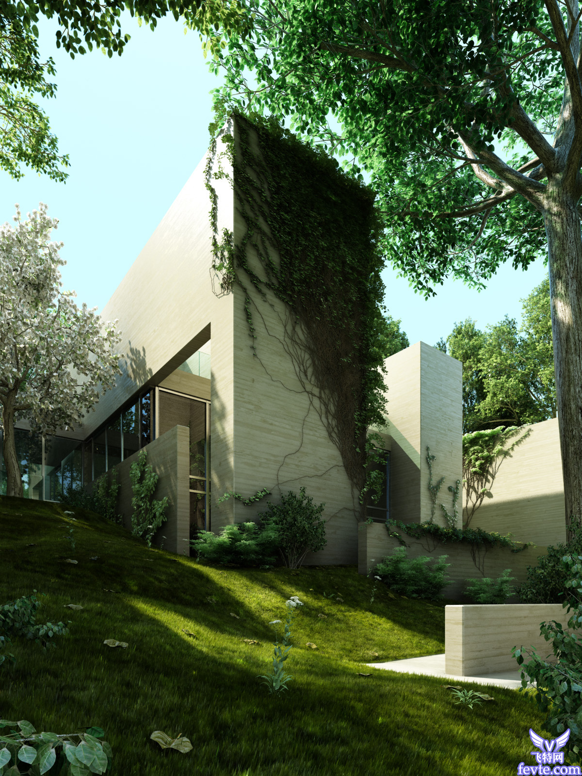 建筑物后期修饰教程 脚本之家 3DSMAX渲染教程