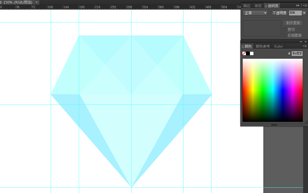 AI给宝石添加扁平风格的长阴影效果教程